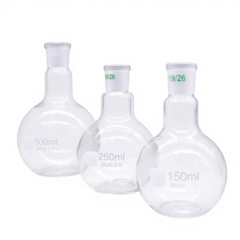 Laboratory Borosilicate Glass Flat Bottom Flask Single Neck