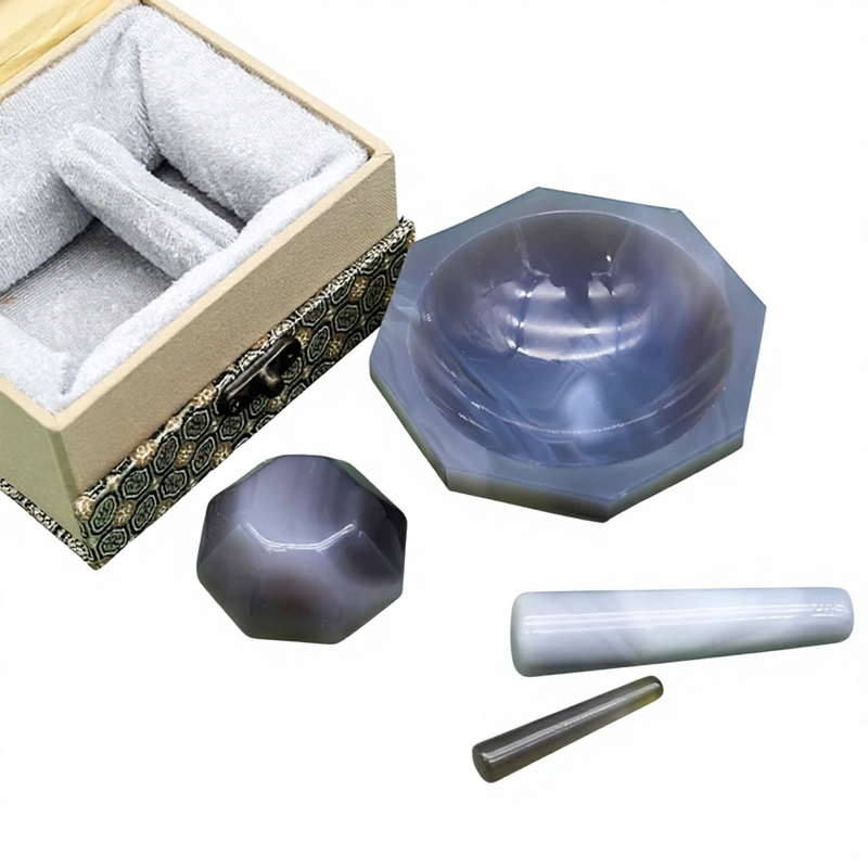 Laboratory Natural Agate Mortar and Pestle Set