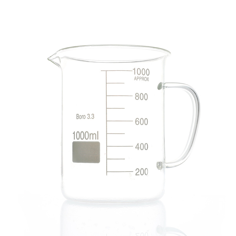 High Borosilicate 3.3 Glass Beaker with Handle High Borosilicate 3.3 Glass Beaker with Handle